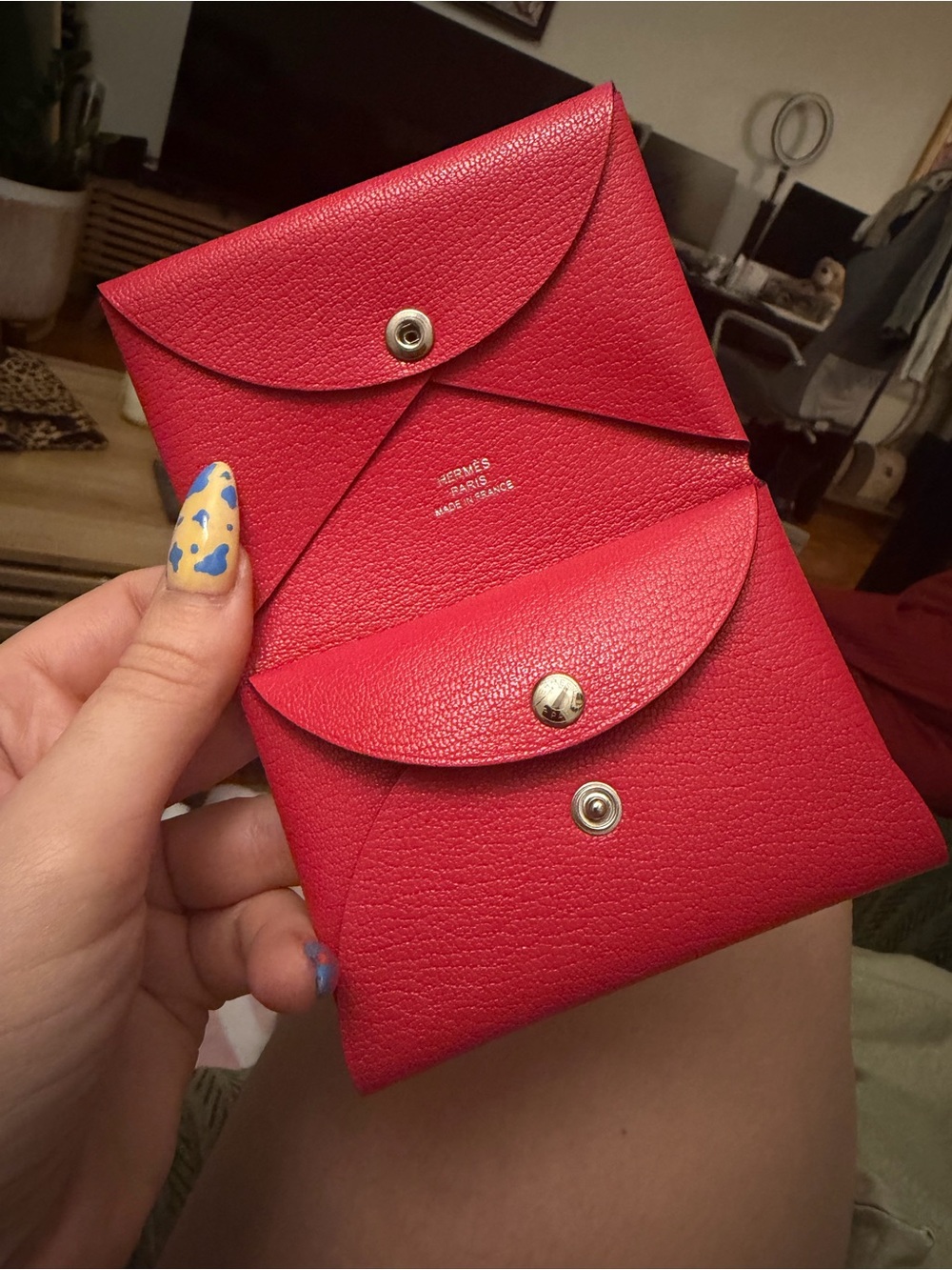 NIB Hermès Calvi Duo card holder